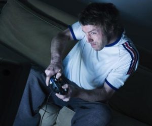 night video game player