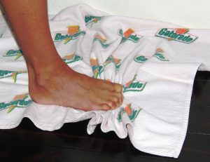 feet on towel
