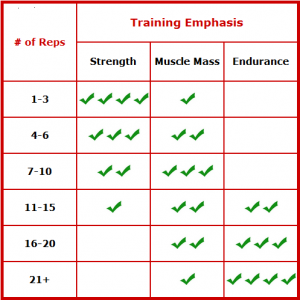 exercice sets reps