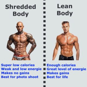 shredded lean lose weight vs versus